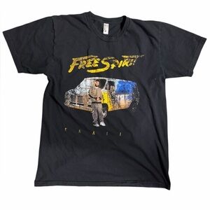 Freestyle Black Graphic Tee with Yellow Accents